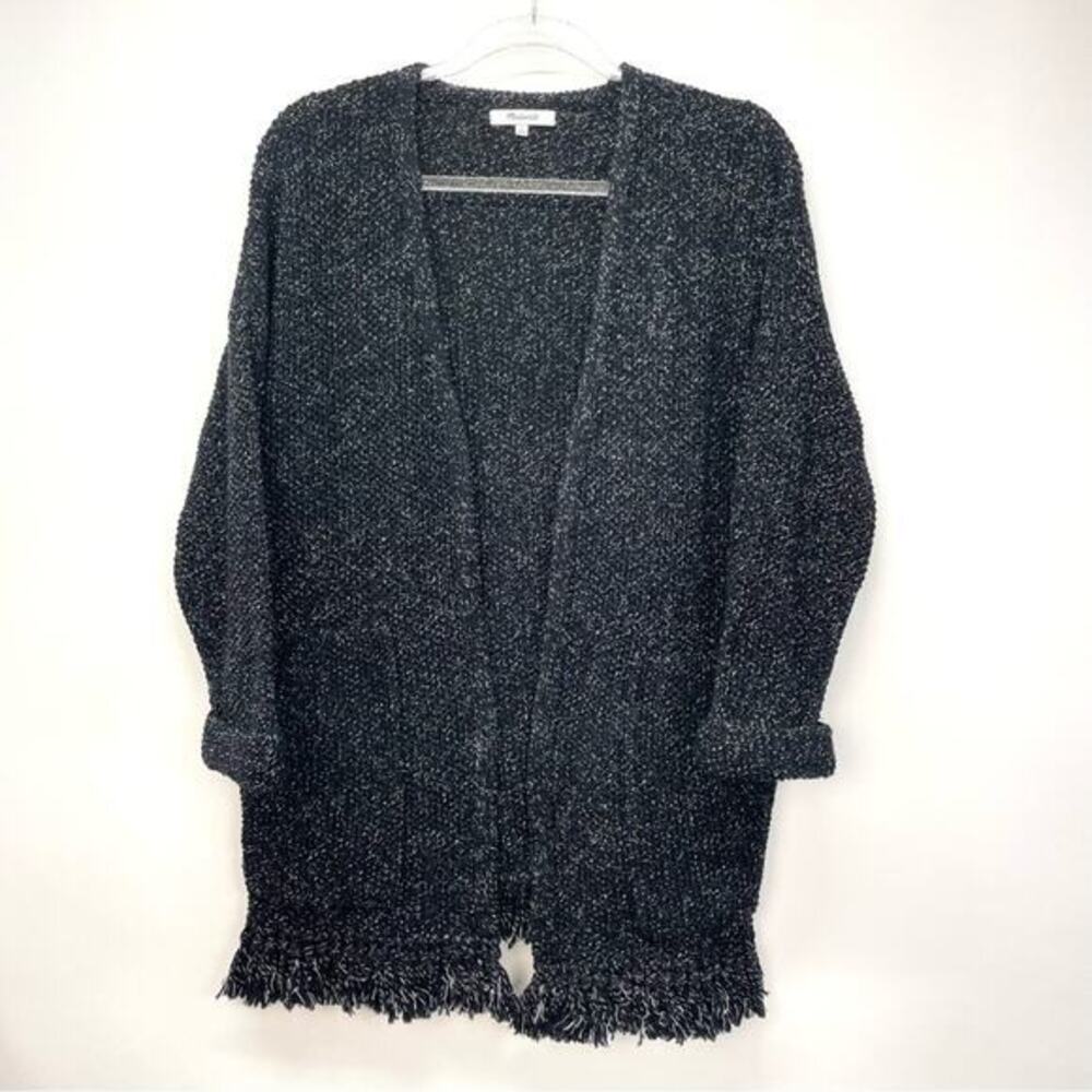 Madewell Cardigan Black‎ Memento Fringe Size Small